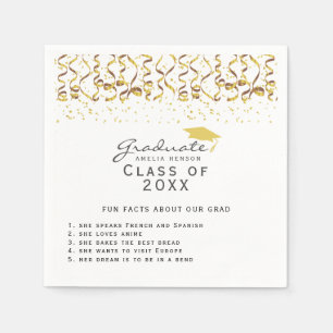 Fun Fact about Graduate Gold Confetti Graduation Napkin