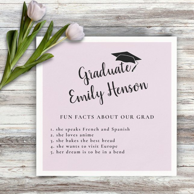 Fun Fact about Graduate Simple Graduation Party Napkin (Creator Uploaded)