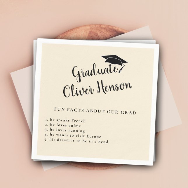Fun Fact about Graduate Simple Graduation Party  Napkin (Creator Uploaded)