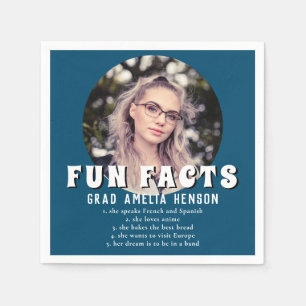 Fun Fact Blue Graduate Photo Graduation Napkin
