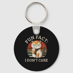Fun Fact I Don't Care - Funny Kitten Fact I Dont C Key Ring