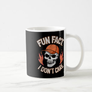 Fun Fact I Dont Care Funny Skeleton Sarcastic Adul Coffee Mug