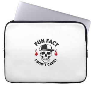 Fun Fact I Don't Care Funny Skeleton Saying (1) Laptop Sleeve