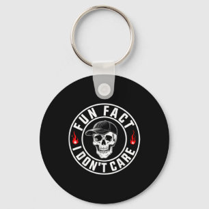 Fun Fact I Dont Care Skeleton Sarcastic Adult Humo Key Ring