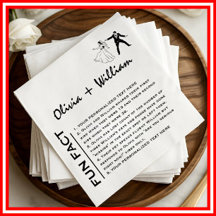 Fun Fact Modern Elegant Minimalist Modern Wedding  Napkin