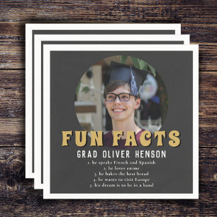 Fun Fact Modern Graduate Photo Graduation Party Napkin