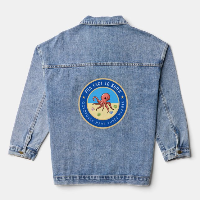 Fun fact to know about Octopuses Denim Jacket (Back)
