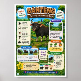 Fun Facts About Banteng For Kids Poster