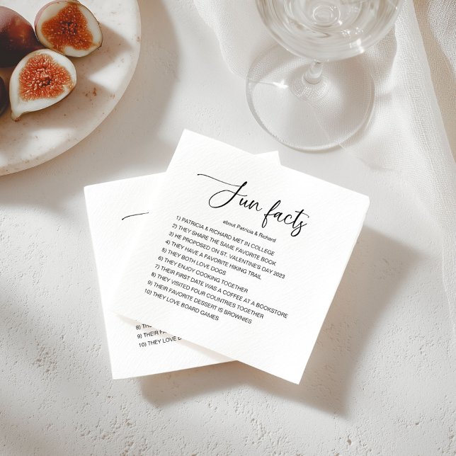 Fun Facts About Bride And Groom Wedding  Napkin (Creator Uploaded)
