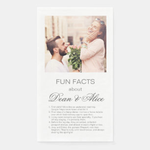 Fun Facts about Bride & Groom Modern Simple Photo Napkin
