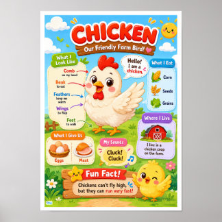 Fun Facts About Chicken For Kids Poster