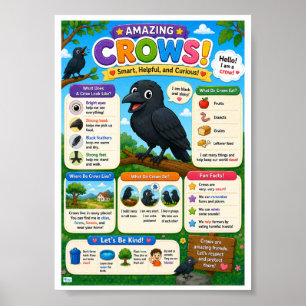 Fun Facts About Crows For Kids Poster