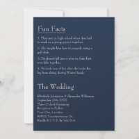 Fun Facts about the Bride and Groom on Navy Blue
