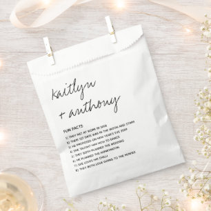 Fun Facts About The Newlyweds Modern Wedding Favour Bag