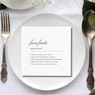Fun Facts About The Newlyweds Modern Wedding Napkin