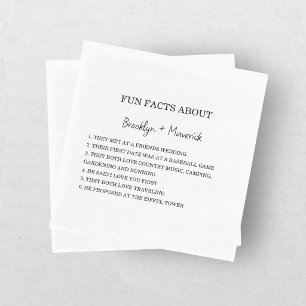Fun Facts About The Newlyweds Wedding Napkin