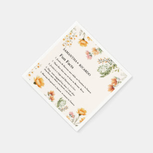 Fun Facts About The Newlyweds Wildflower wedding Napkin