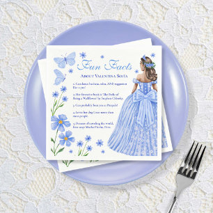 Fun Facts Baby Blue Quinceañera Floral Napkin