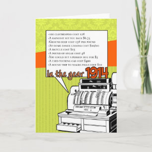 Fun Facts Birthday – Cost of Living in 1914 Card