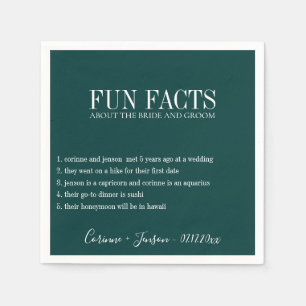 Fun Facts Deep Teal Personalised Napkin