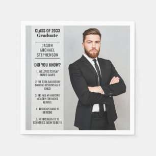 Fun facts did you know graduation photo modern napkin