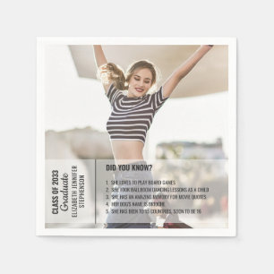 Fun facts did you know graduation photo modern napkin