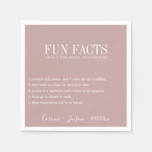 Fun Facts Dusty Mauve Personalised Napkin