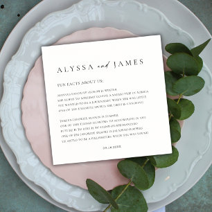 Fun Facts Elegant Black & White Wedding Napkin