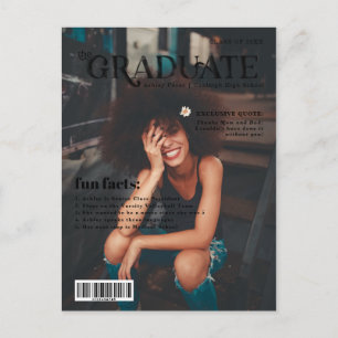 Fun Facts   Graduate Magazine Cover Photo Announcement Postcard