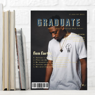 Fun Facts   Graduate Magazine Cover Photo  Foil Holiday Card