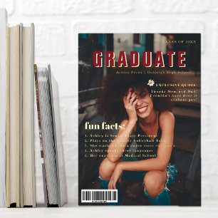Fun Facts   Graduate Magazine Cover Photo  Foil Holiday Card