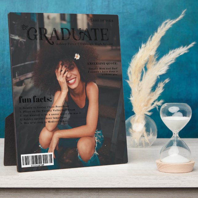 Fun Facts | Graduate Magazine Cover Photo Plaque (Side)