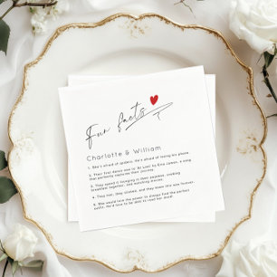 Fun Facts minimalist Modern Script wedding Napkin