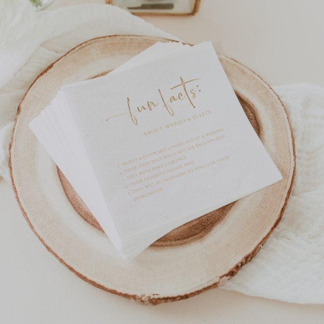 Fun Facts Minimalist Wedding Foil Napkins (Creator Uploaded)