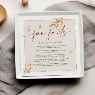Fun Facts Modern Chic Minimalist Fall Wedding Napkin