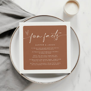 Fun Facts Modern Chic Minimalist Terracotta Napkin