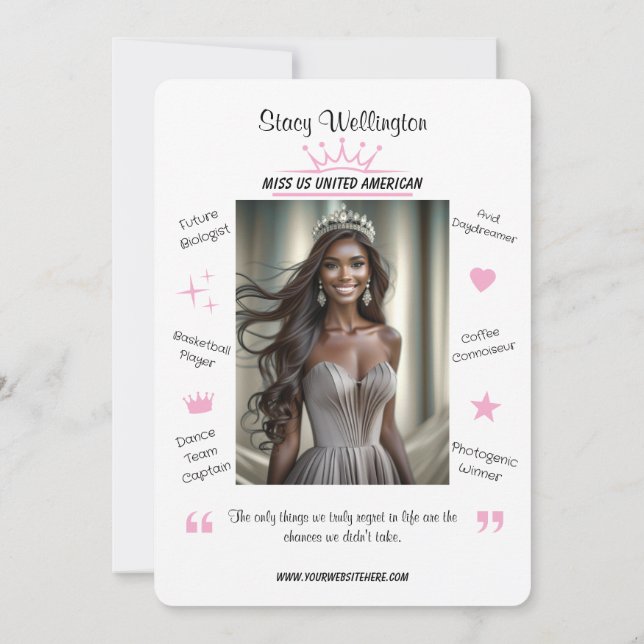 Fun Facts Pageant Promo Autograph Cards (Back)