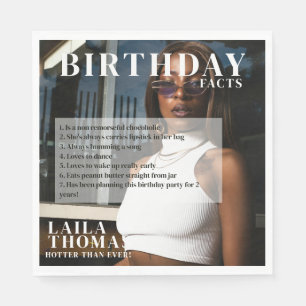 Fun Facts Photo Birthday Party Magazine Cover  Napkin