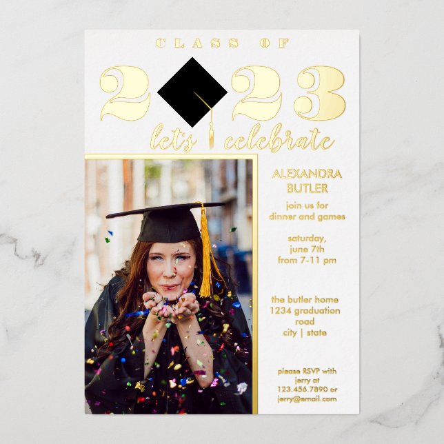 Fun Facts Photo Bold Script Class 2023 Graduation (Front)