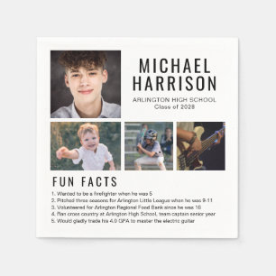 Fun Facts Photo Graduation Napkins