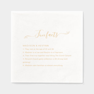 Fun Facts Wedding  Foil Napkins