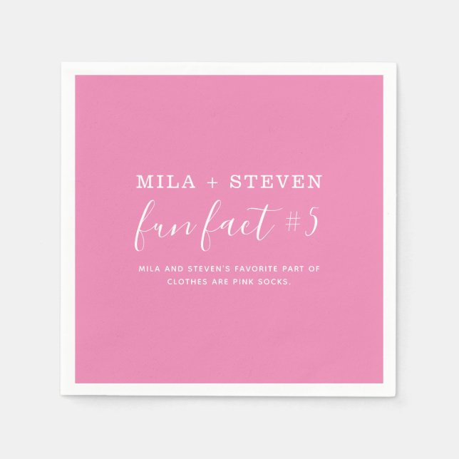 Fun Facts Wedding  Napkins (Front)