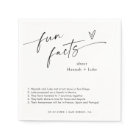 Fun Facts Wedding Napkins | Modern Minimalist