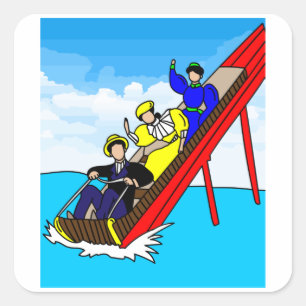 Fun Fair Amusement Park Amusement Park Square Sticker