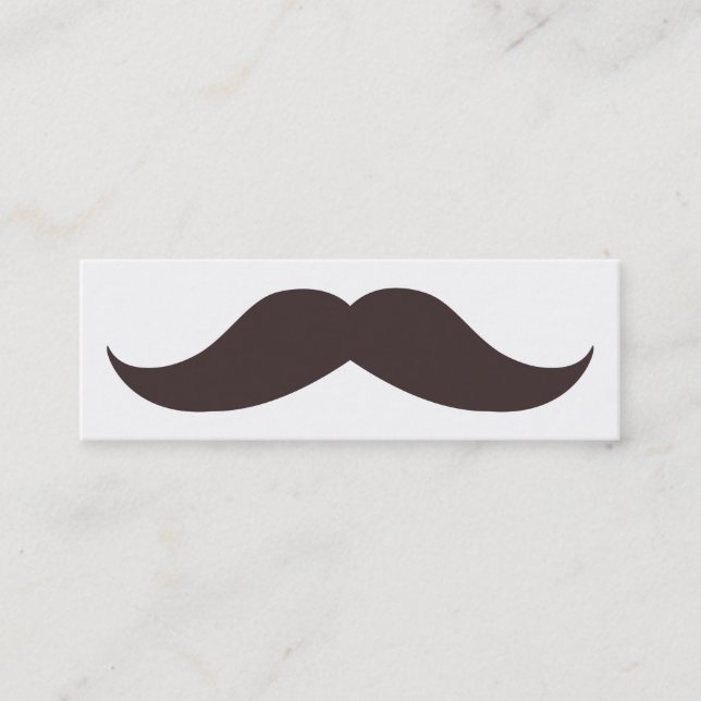 Fun Fake Moustache Skinny Business Card (Front)