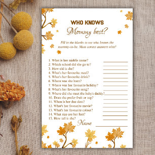 Fun Fall Baby Shower Who Knows Mummy Best