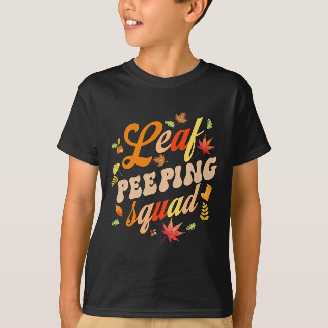 Fun Fall Season Leaves Bunnyer Leaf Bunnying Squad T-Shirt (Front)