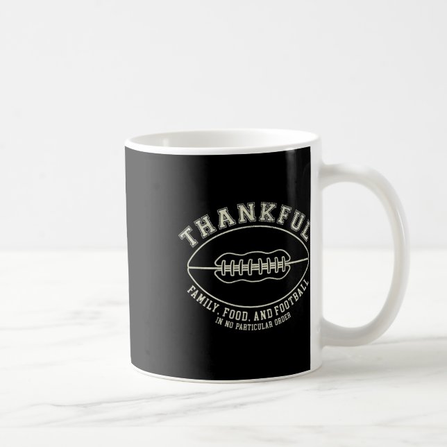 Fun Fall Thanksgiving Thankful For Footll Design  Coffee Mug (Right)
