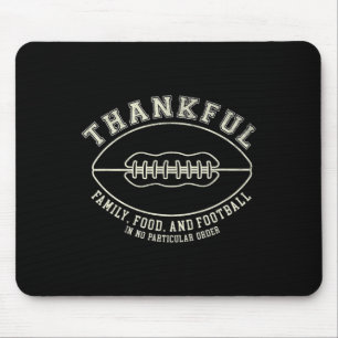 Fun Fall Thanksgiving Thankful For Footll Design Mouse Pad