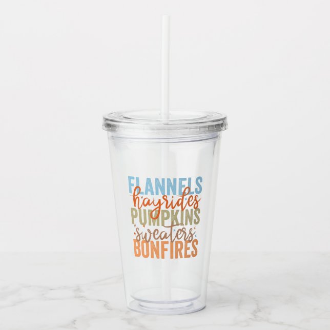 Fun Fall Vibes Acrylic Tumbler (Front)